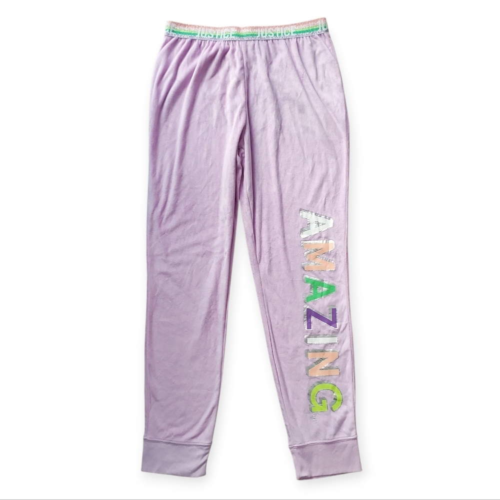 Justice Lavender Pajama Bottoms with Colorful Print